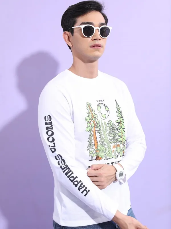 Men Printed Round Neck T-shirt