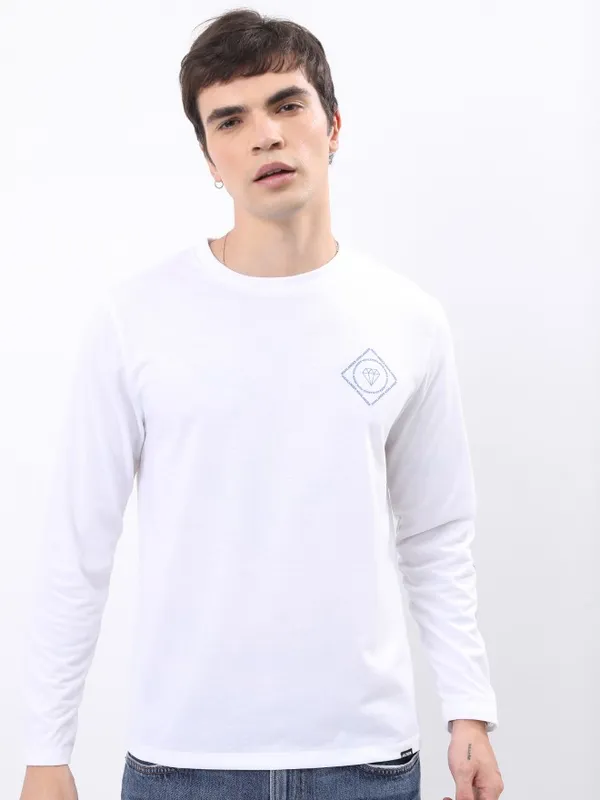  Highlander Men White Printed Round Neck T-Shirts