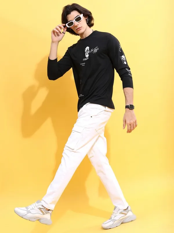 Men Printed Round Neck T-shirt