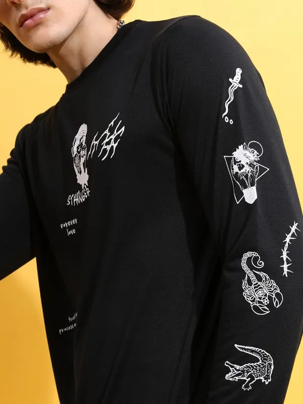 Men Printed Round Neck T-shirt