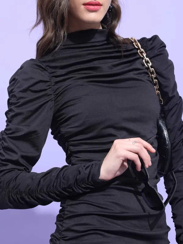  Tokyo Talkies Women Black Solid Bodycon Dresses