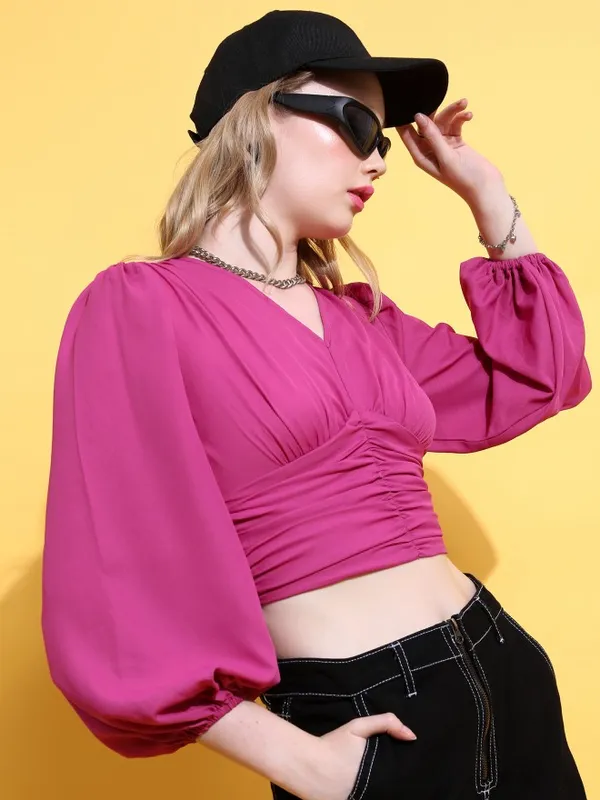  Ketch Women Pink Solid Regular Tops