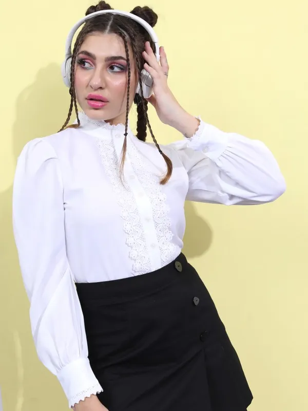  Tokyo Talkies Women White Solid Casual Shirts