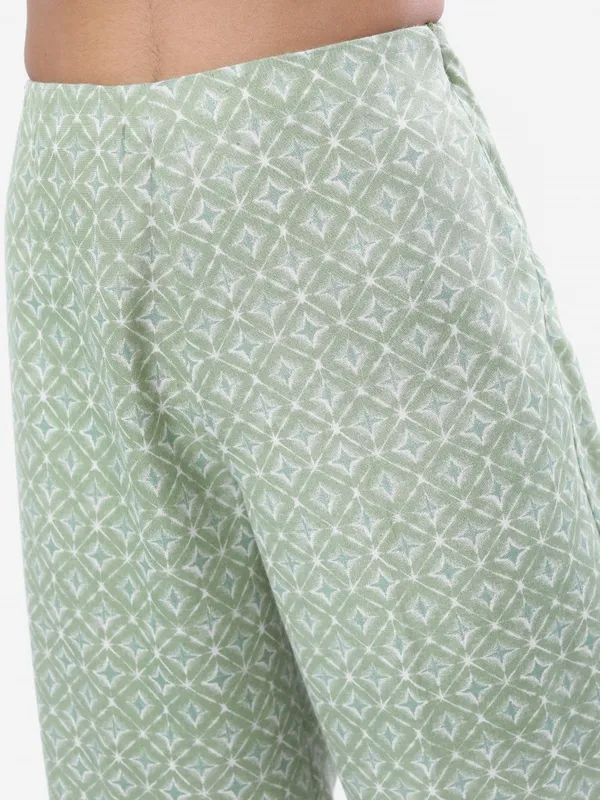 Vishudh Women Green Printed Top With Palazzo