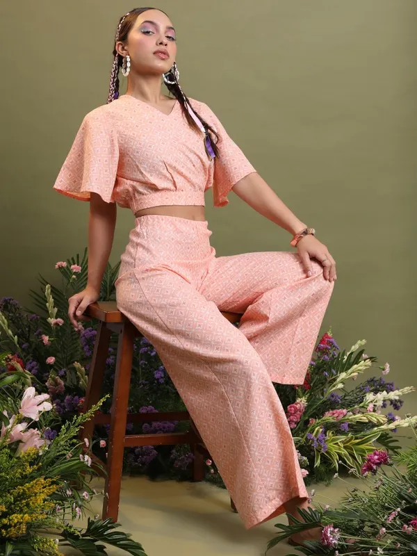  Vishudh Women Peach Kurta Sets