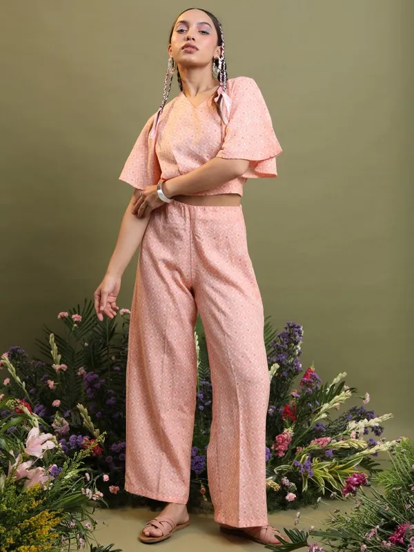  Vishudh Women Peach Kurta Sets