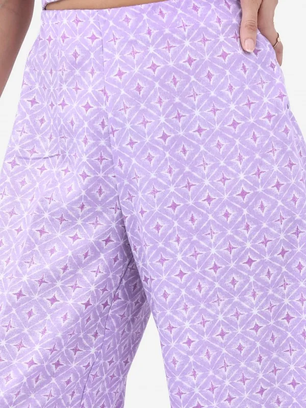 Vishudh Women Lavender Top With Palazzo