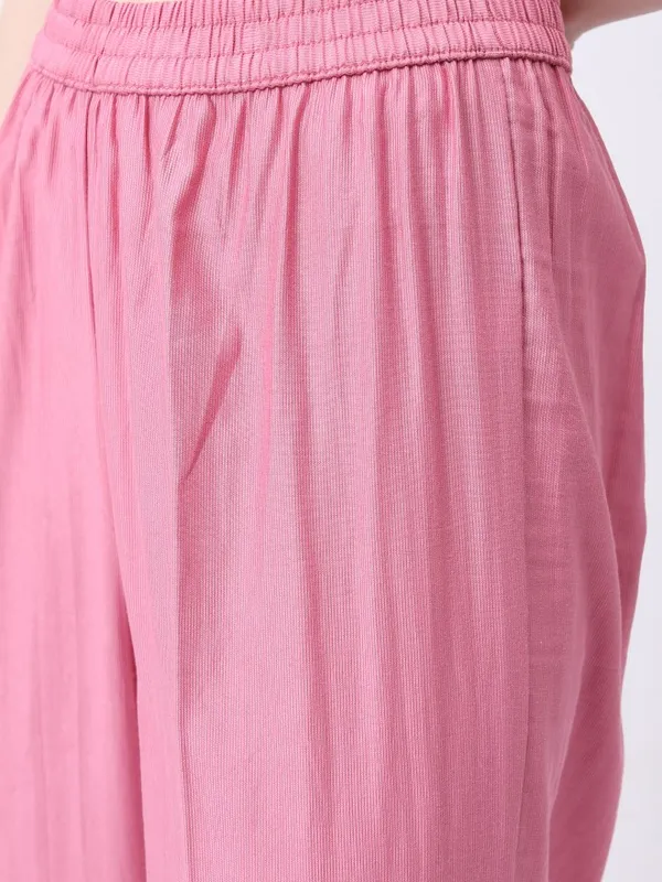  Ketch Women Pink Printed Kurta Sets