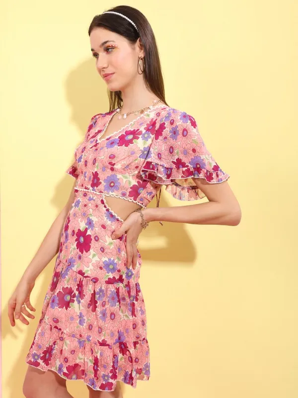 Printed Fit And Flare Dress