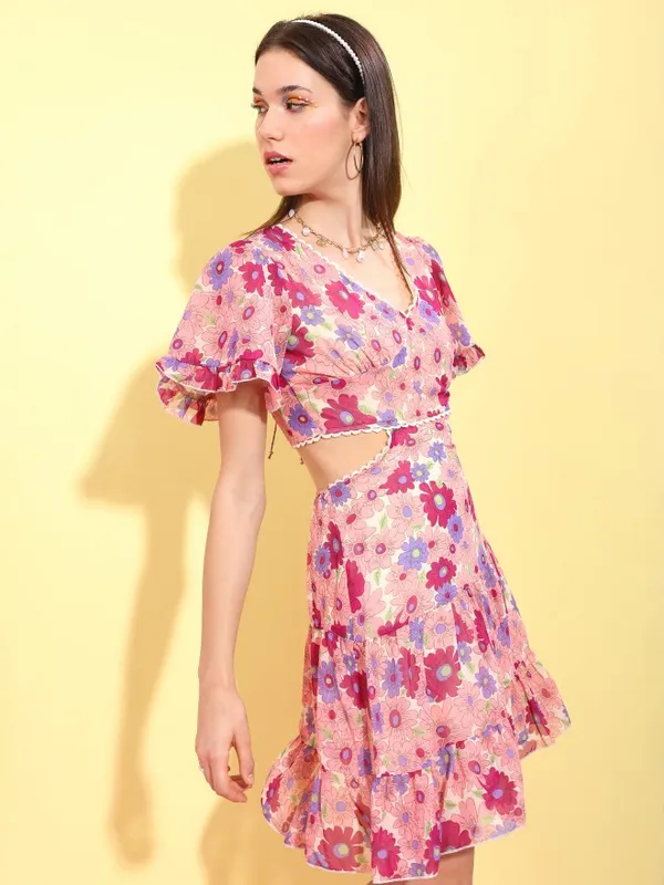 Printed Fit And Flare Dress