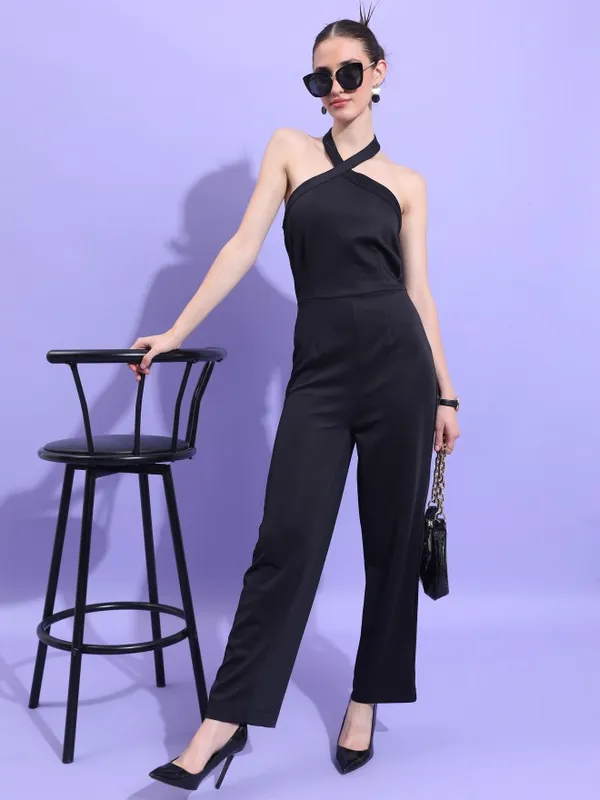  Tokyo Talkies Women Black Solid Jumpsuits
