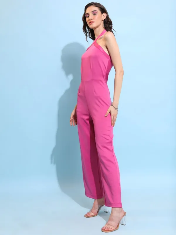 Tokyo Talkies Women Pink Solid Jumpsuit