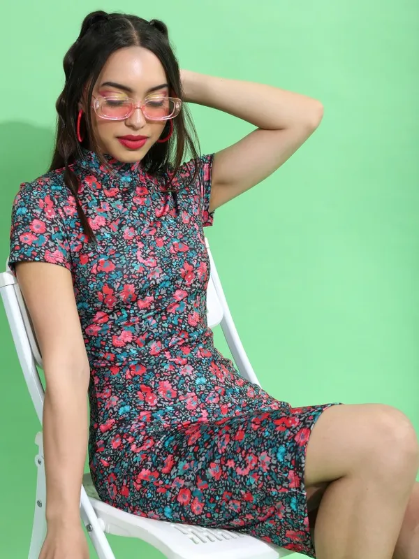  Tokyo Talkies Women Black Printed Bodycon Dresses
