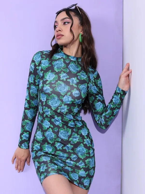  Tokyo Talkies Women Black Printed Bodycon Dresses