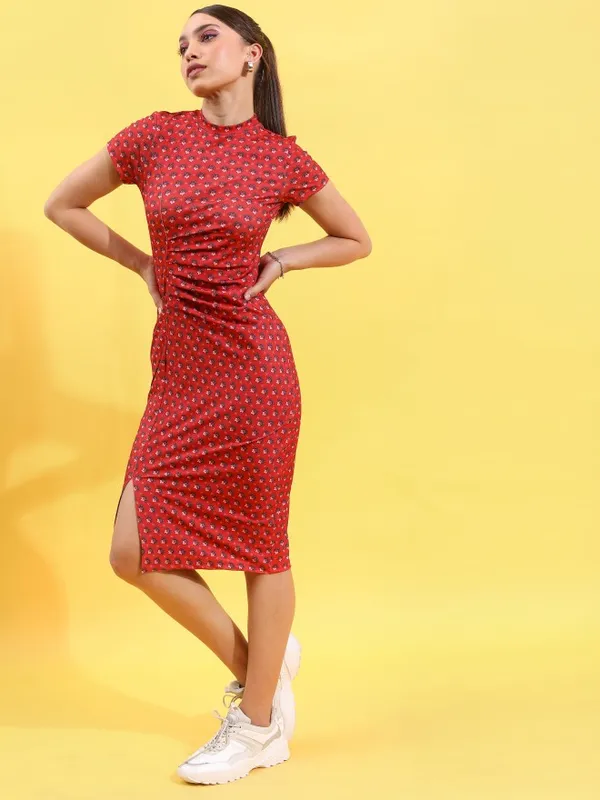  Tokyo Talkies Women Red Printed Dresses