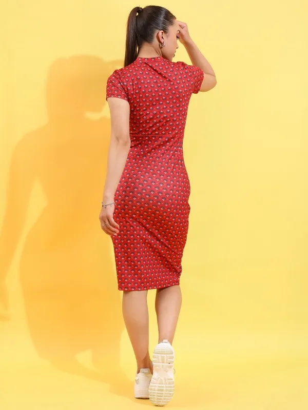  Tokyo Talkies Women Red Printed Dresses
