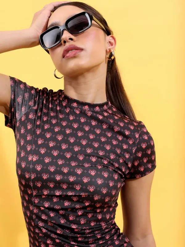  Tokyo Talkies Women Black Printed Dresses