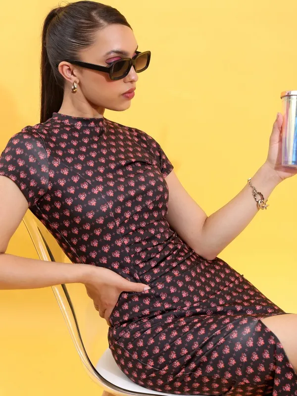  Tokyo Talkies Women Black Printed Dresses