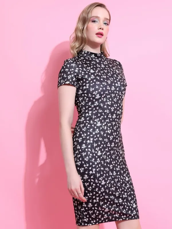 Ketch Women Black Printed Bodycon Dresses