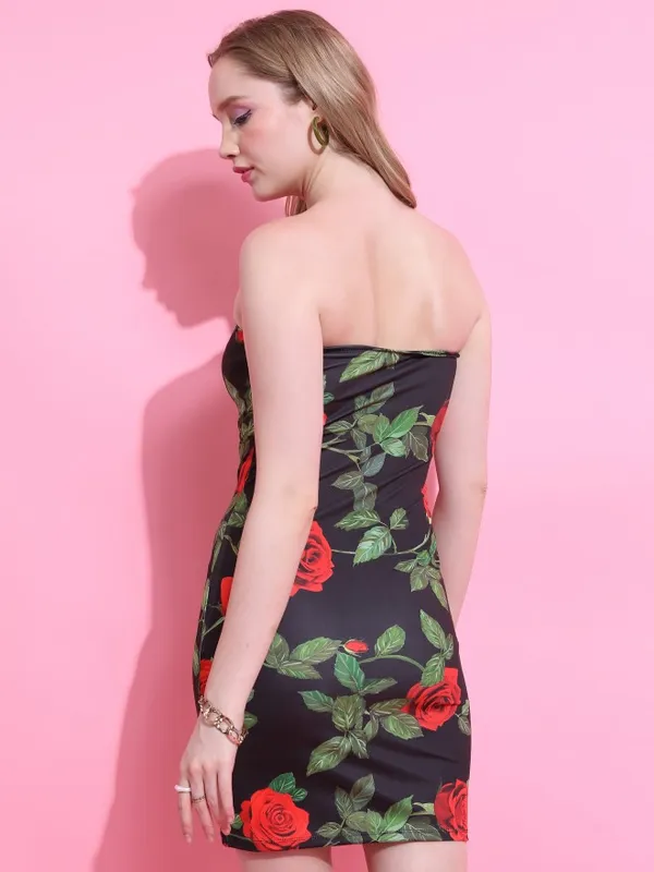 Tokyo Talkies Women Black Printed Bodycon Dresses