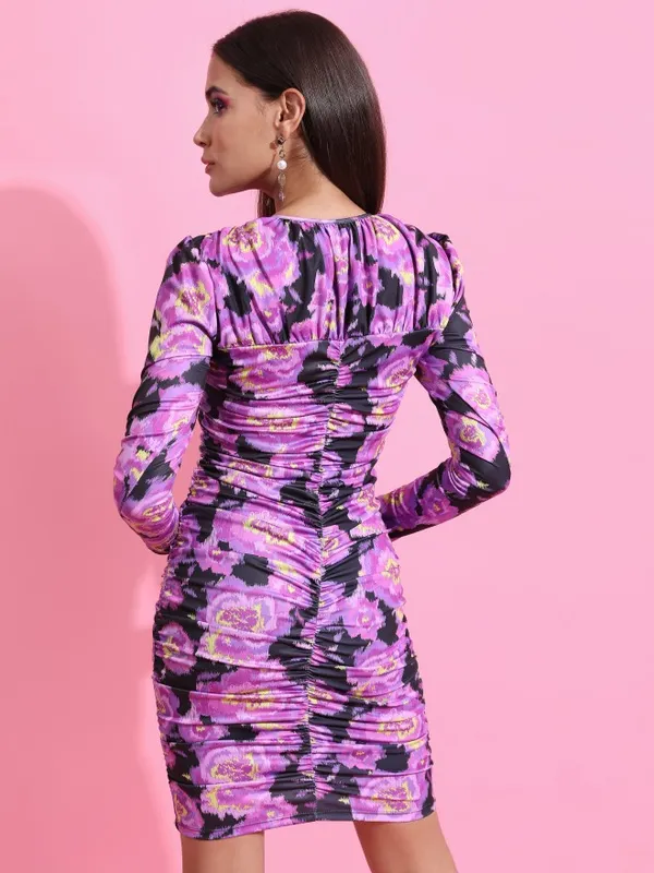  Tokyo Talkies Women Purple Printed Bodycon Dresses