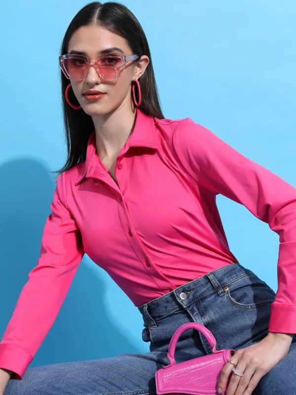  Tokyo Talkies Women Pink Printed Casual Shirts