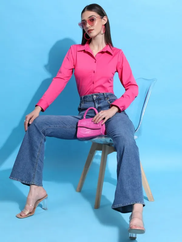  Tokyo Talkies Women Pink Printed Casual Shirts