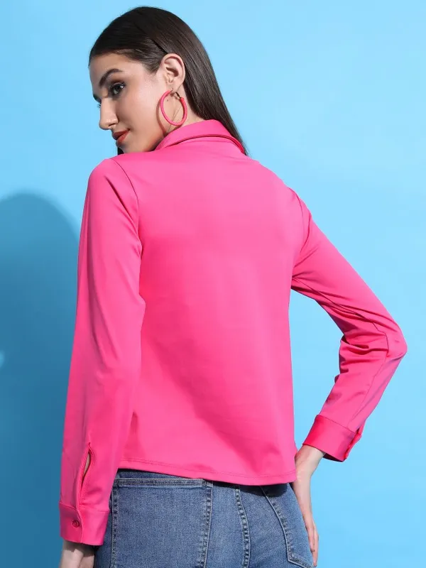  Tokyo Talkies Women Pink Printed Casual Shirts