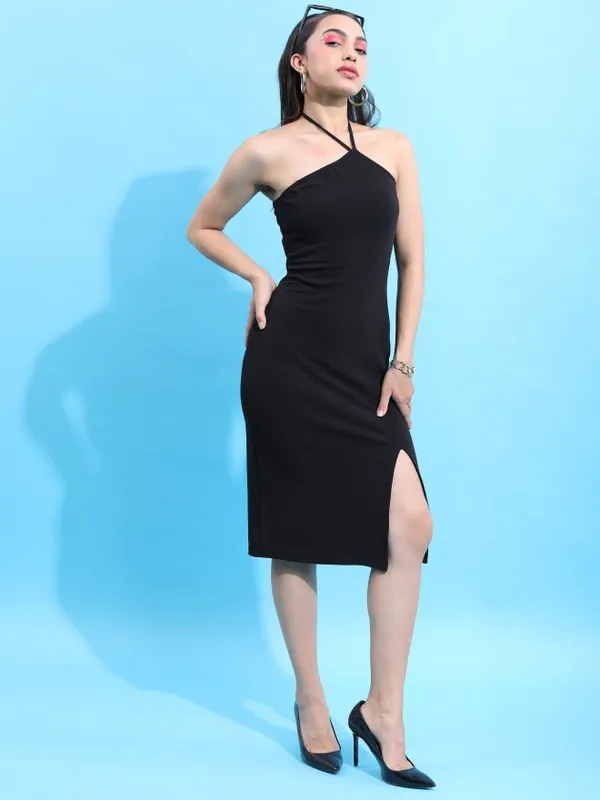  Tokyo Talkies Women Black Solid Bodycon Dresses