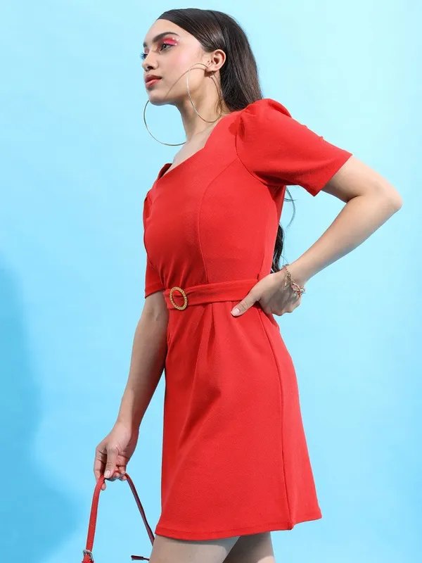  Tokyo Talkies Women Red Solid Sheath Dresses