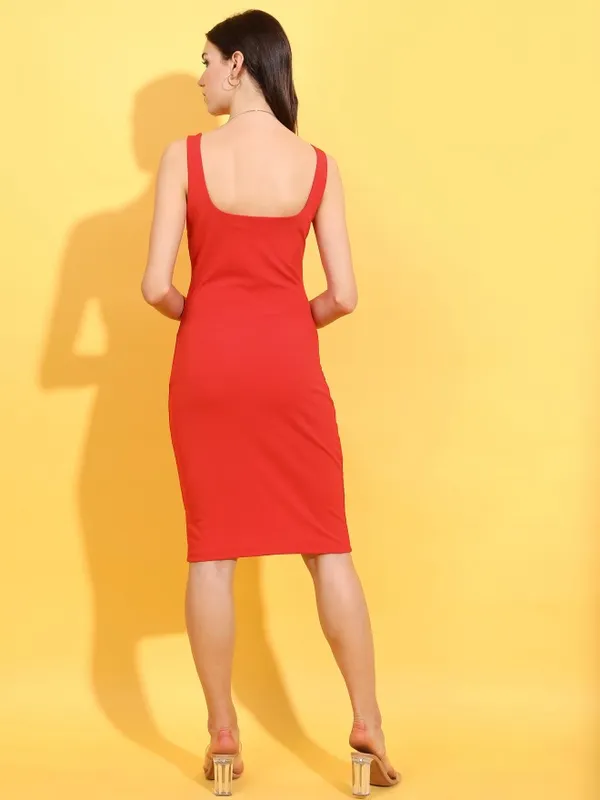  Tokyo Talkies Women Red Solid Bodycon Dresses