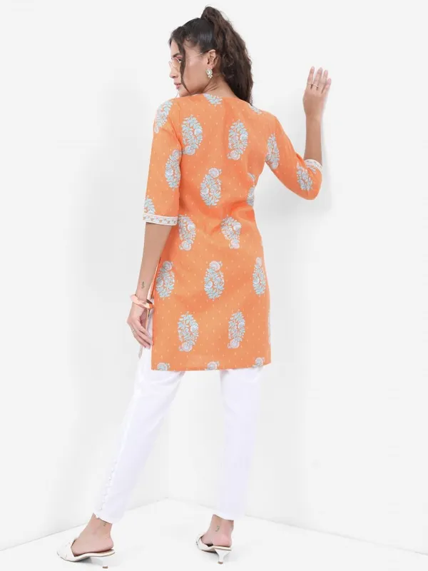 Keyhole Neck Printed Tunic