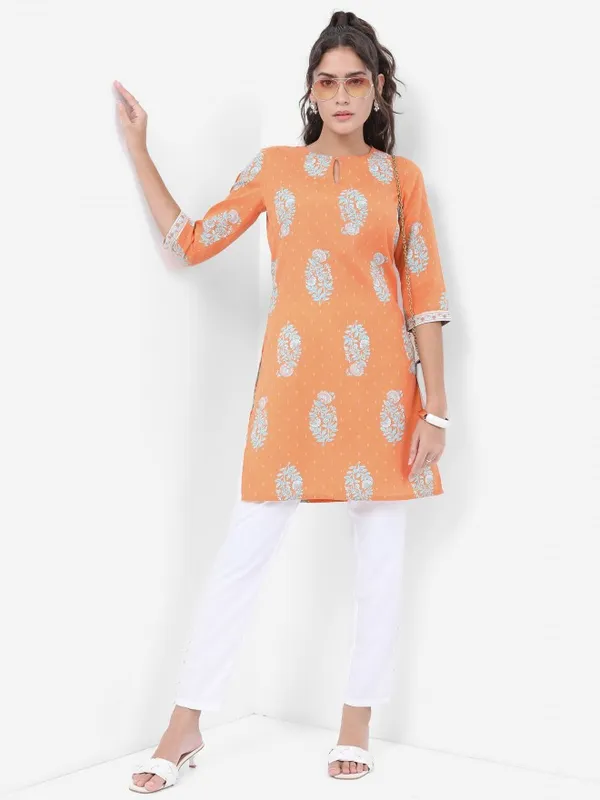  Vishudh Women Peach Printed Tunics