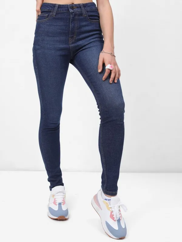  Tokyo Talkies Women Blue Skinny Fit Clean Look Jeans