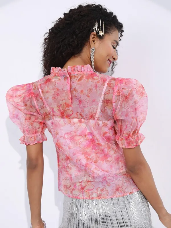 Tokyo Talkies Women Red Printed Regular Tops