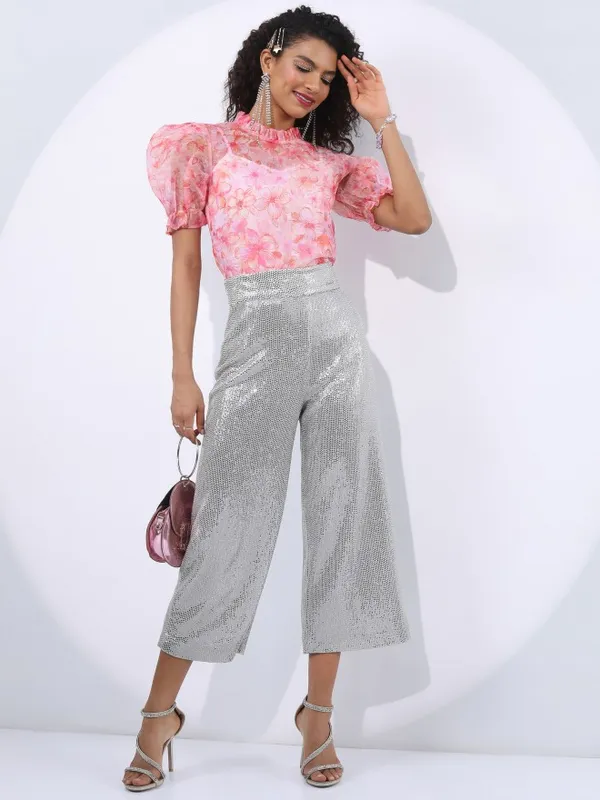 Tokyo Talkies Women Red Prited Regular Top