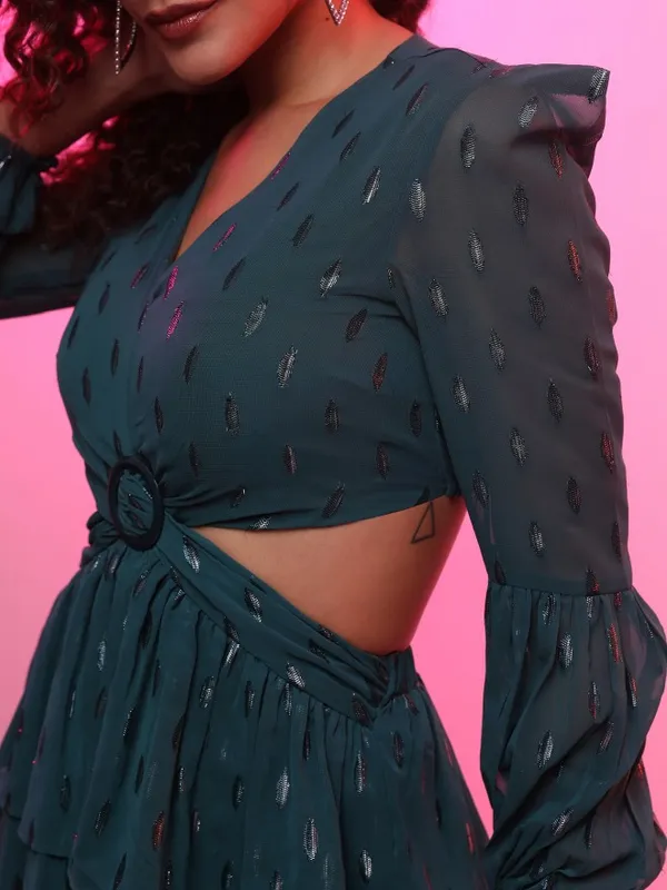 Self Design Fit And Flare Dress