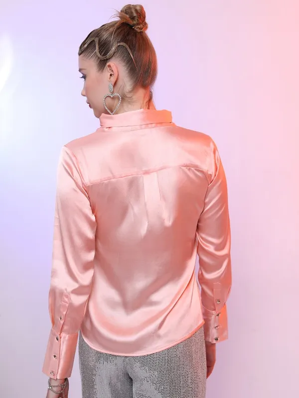  Ketch Women Pink Solid Casual Shirts