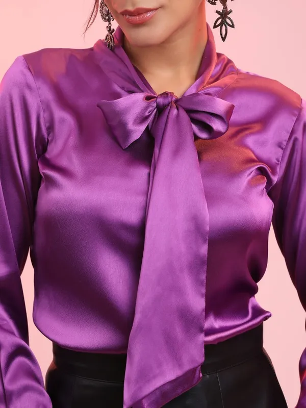  Ketch Women Purple Solid Casual Shirts
