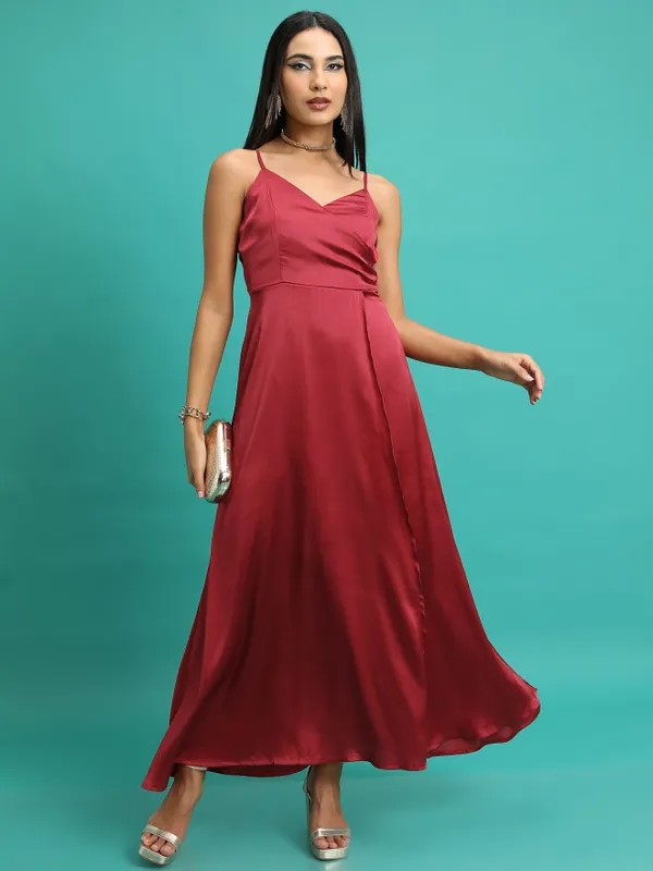 Solid Wrap Dress