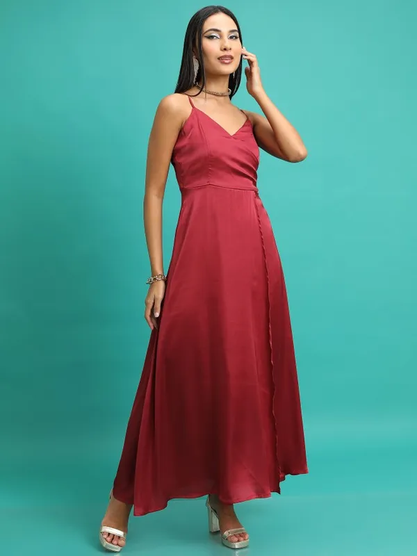 Solid Wrap Dress