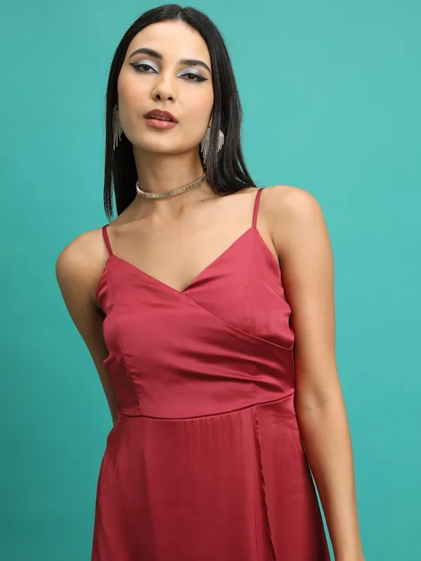 Solid Wrap Dress