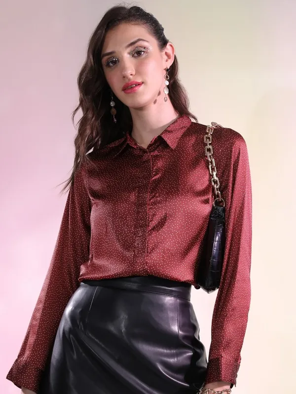  Tokyo Talkies Women Red Printed Casual Shirts