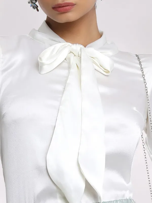  Tokyo Talkies Women Cream Solid Casual Shirts