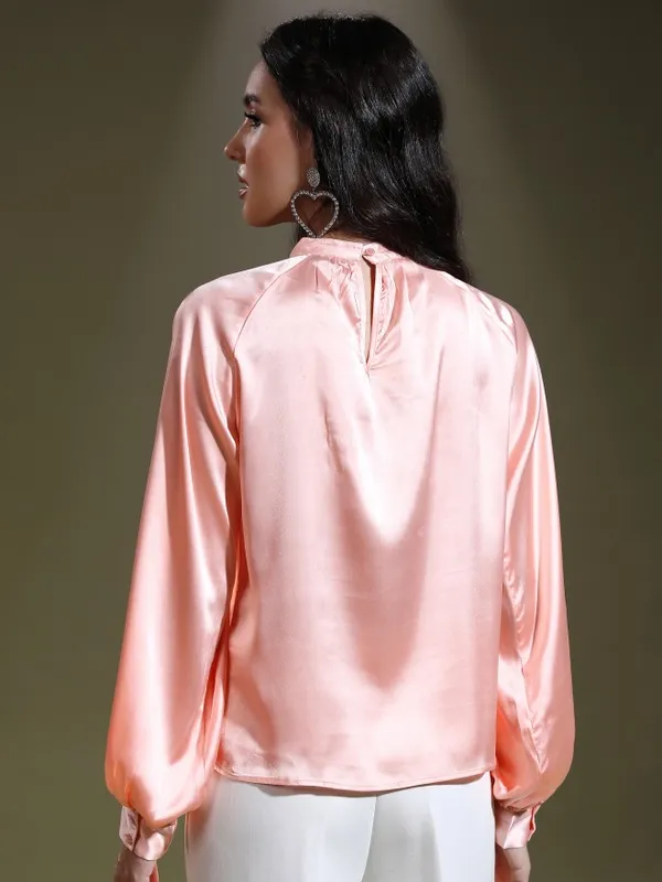 Tokyo Talkies Women Pink Solid Regular Top