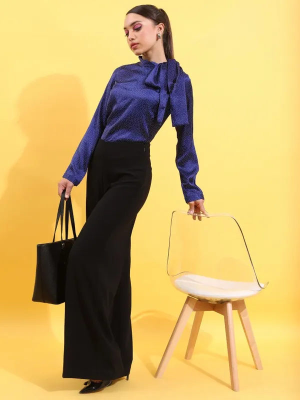  Tokyo Talkies Women Navy Blue Printed Regular Tops