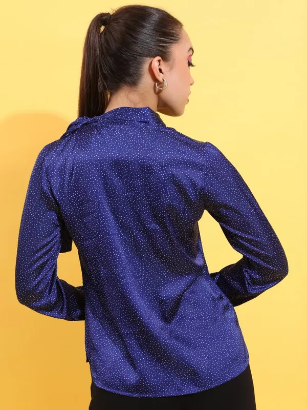  Tokyo Talkies Women Navy Blue Printed Regular Tops