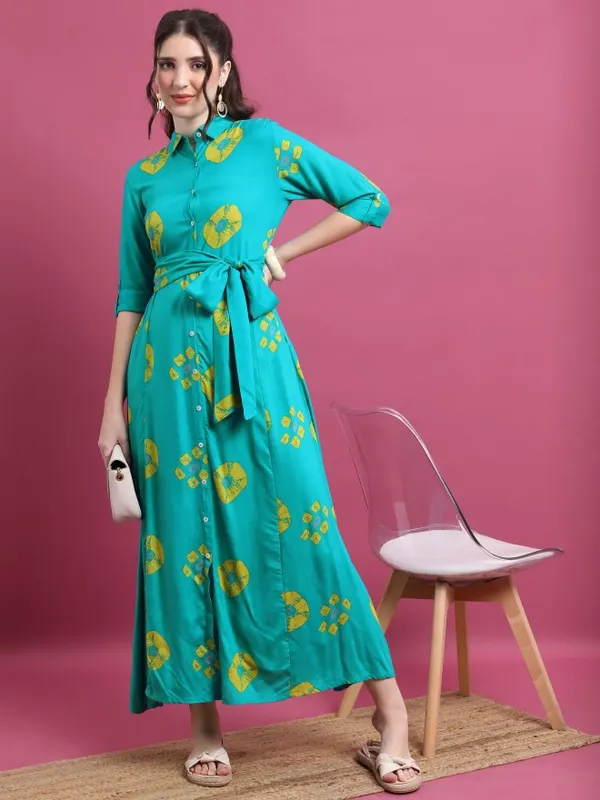 Printed A-Line Dress