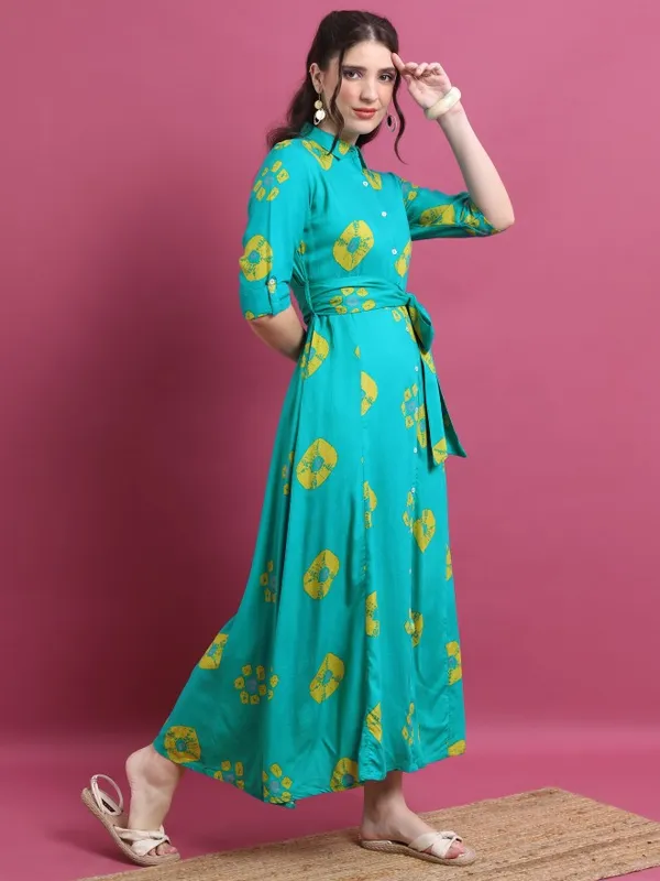 Printed A-Line Dress