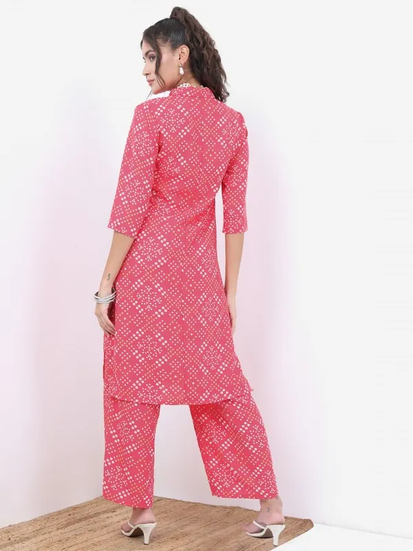 Vishudh Women Pink Printed Top With Palazzo